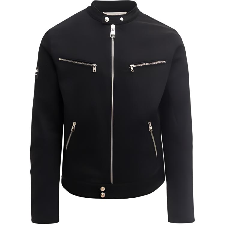 Alexander McQueen SS22 Black Solid Color Zip-Up Jacket Outerwear 671954-QSY49-1000
