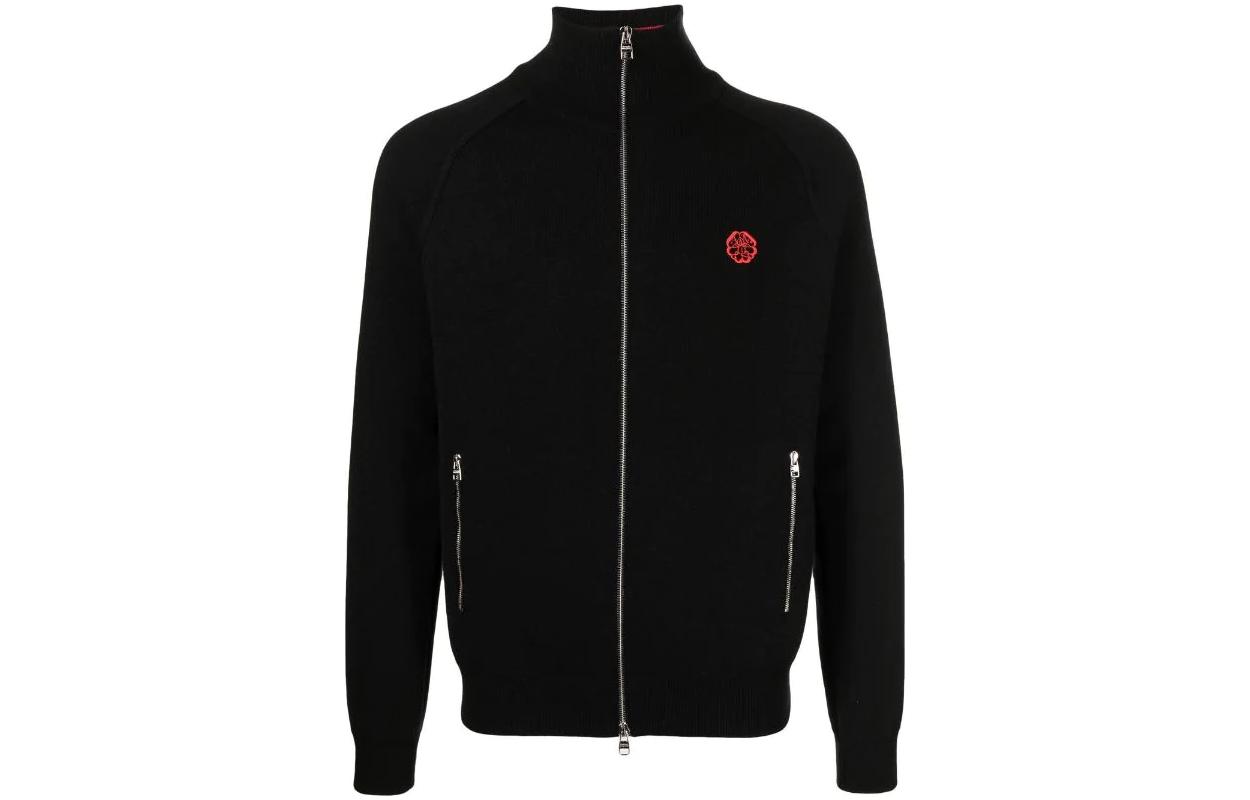 Alexander McQueen SS22 Black Solid Zip-Up Long Sleeve Sweatshirt Jacket 684311-Q1XDJ-1000