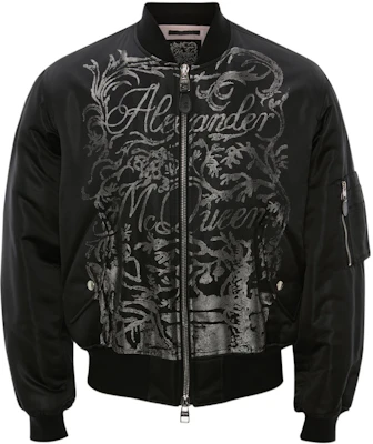 Alexander McQueen SS22 Blake Logo Print Bomber Jacket Men’s Black 685174-QSR04-1080 Buy Alexander McQueen SS22 Blake Logo Print Bomber Jacket Men’s Black 685174-QSR04-1080