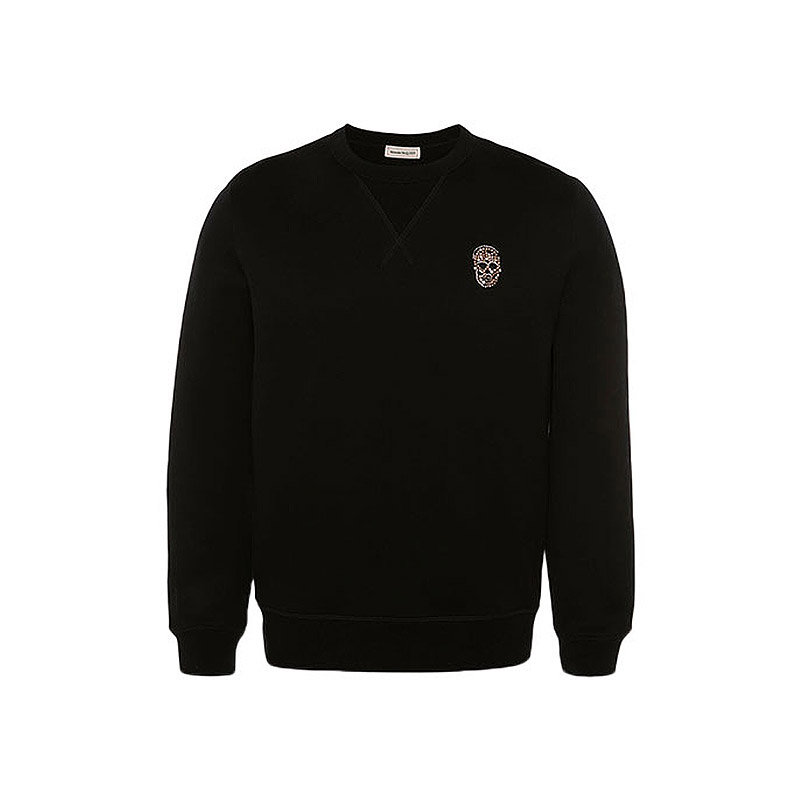 Alexander McQueen SS22 Crystal Skull Crewneck Sweatshirt Black 683182-QSX56-1010