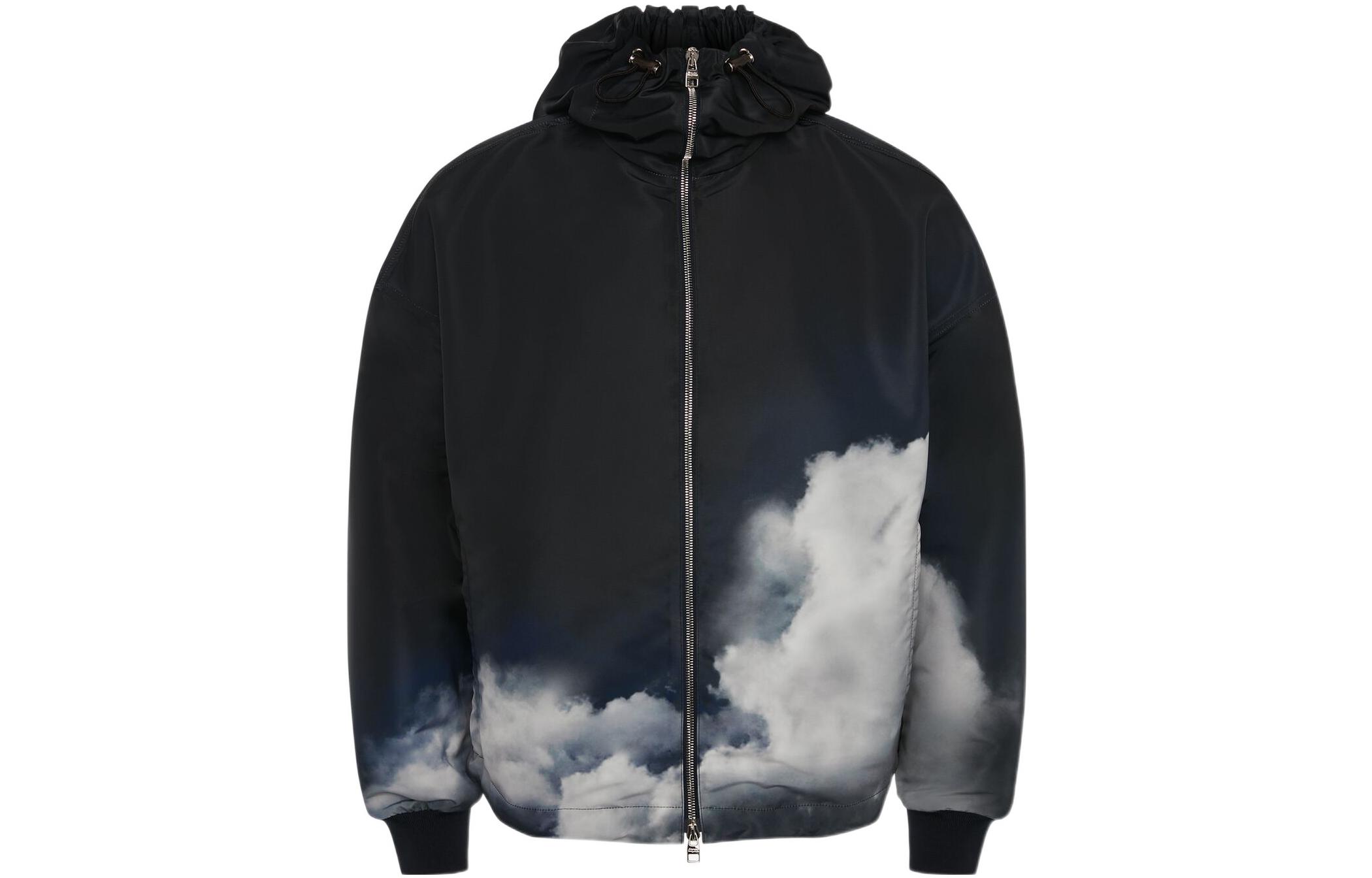 Alexander McQueen SS22 Gradient Cloud Print Zip Hoodie Jacket Black () 704771-QTR82-4015