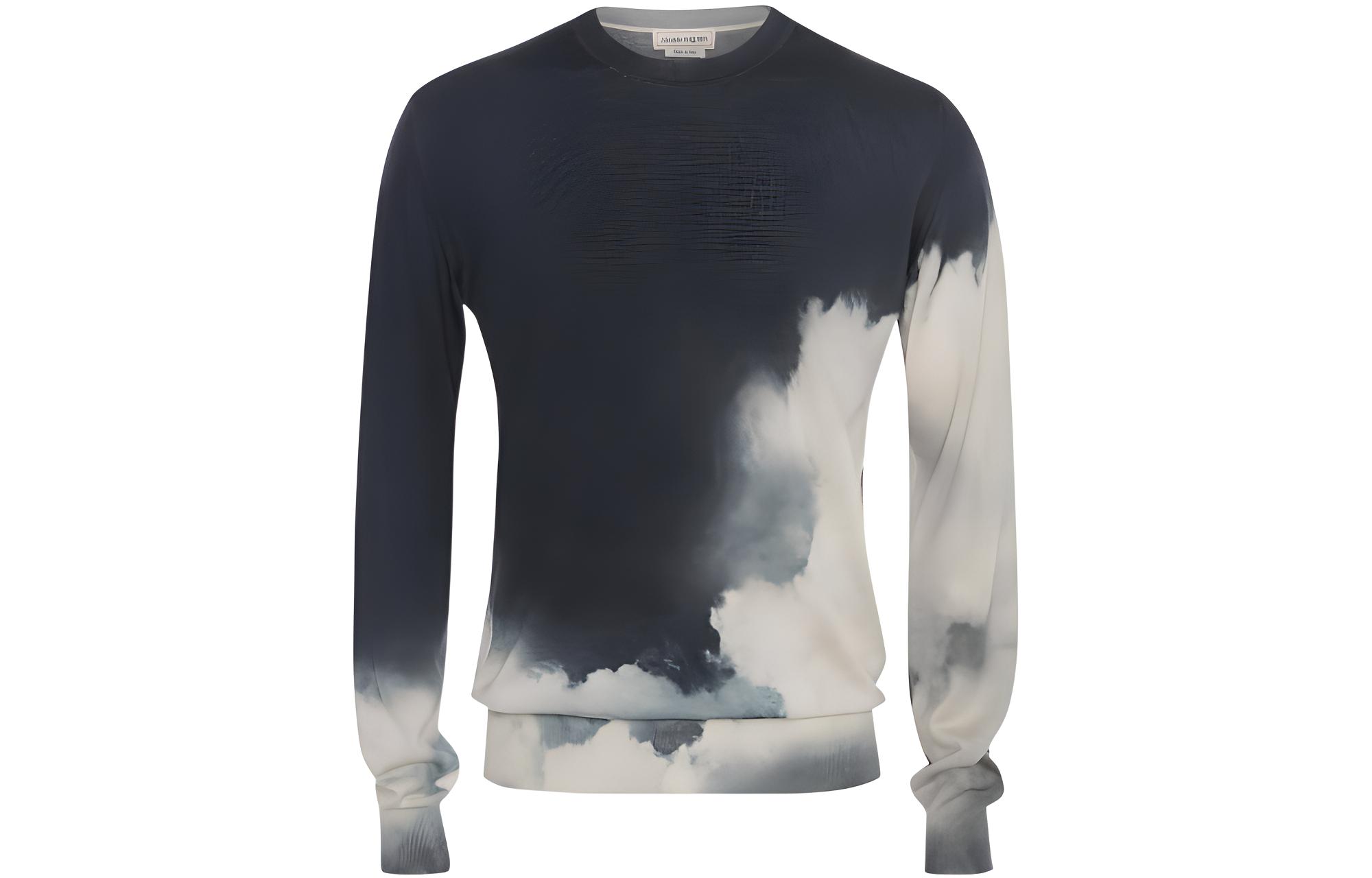Alexander McQueen SS22 Gradient Dye Crewneck Long Sleeve Sweater Multi Mens 705946Q1RTC4226