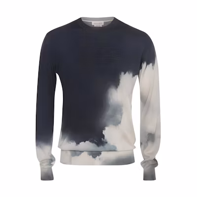 Alexander McQueen SS22 Gradient Dye Crewneck Long Sleeve Sweater Multi Mens 705946Q1RTC4226