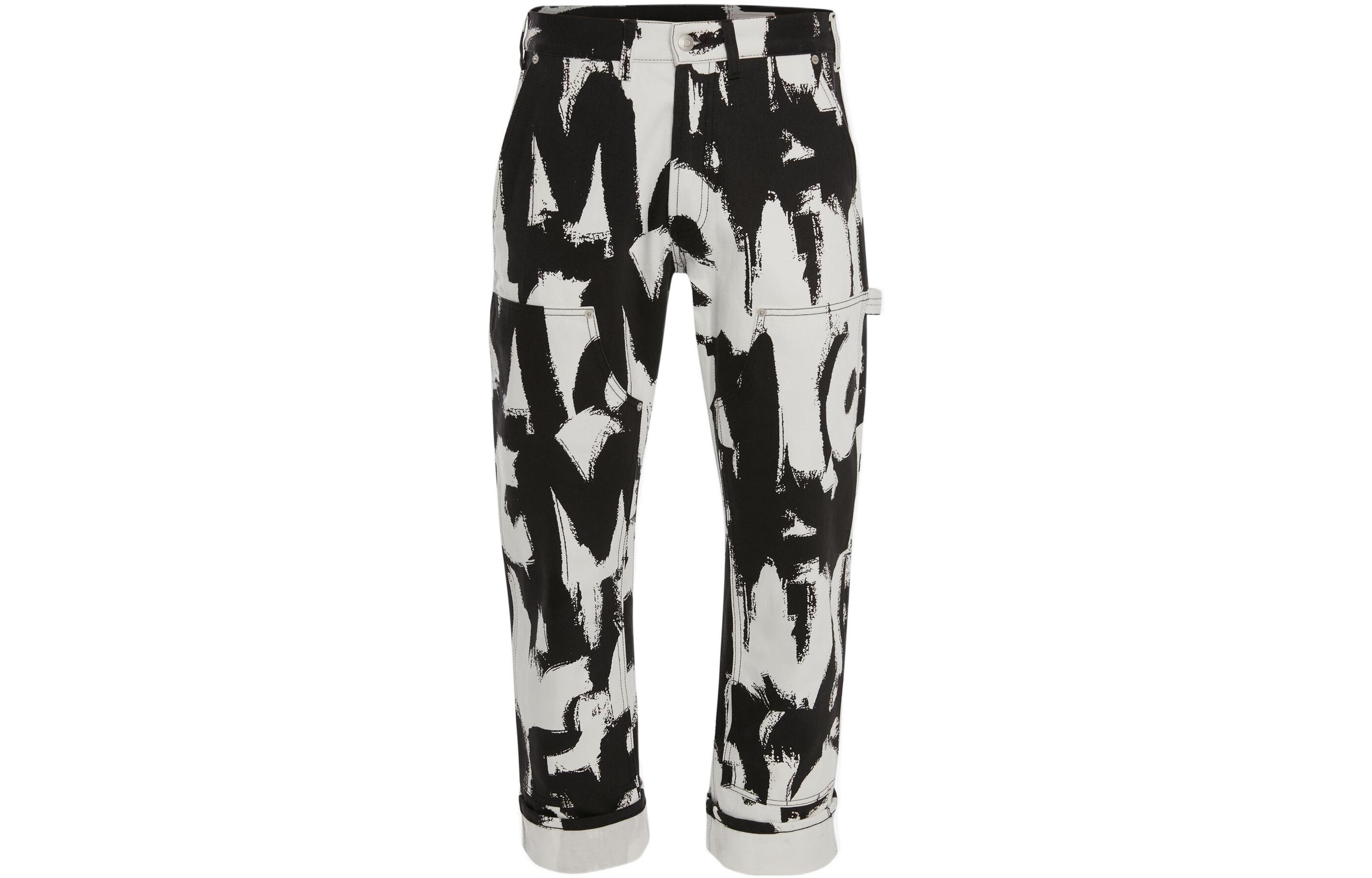 Alexander McQueen SS22 Graffiti Utility Jeans  Black White 700483QTY869080
