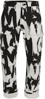 Alexander McQueen SS22 Graffiti Utility Jeans Black White 700483QTY869080 Alexander McQueen SS22 Graffiti Utility Jeans Black White 700483QTY869080