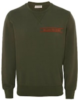 Alexander McQueen SS22 Green Logo Print Crewneck Sweatshirt Long Sleeve 642663-QSX75-0904 Alexander McQueen SS22 Green Logo Print Crewneck Sweatshirt Long Sleeve 642663-QSX75-0904