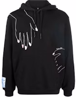 Alexander McQueen SS22 Hand Print Cotton Hoodie Black 624727-RST86-1000 Alexander McQueen SS22 Hand Print Cotton Hoodie Black 624727-RST86-1000