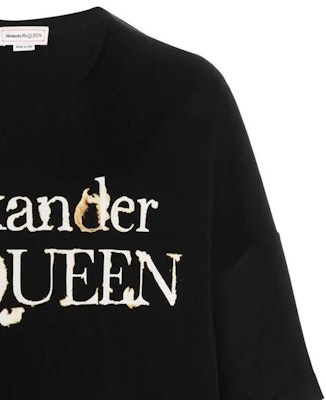 Alexander McQueen SS22 Letter Logo Print Black Crewneck T-Shirt Men 710955-QTZ35-0901 Sizing Alexander McQueen SS22 Letter Logo Print Black Crewneck T-Shirt Men 710955-QTZ35-0901