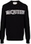Order Alexander McQueen SS22 Logo Crewneck Knit Sweater Hitam Pakaian Lelaki 689555-Q1GBL-1046