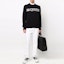 Lookbook Alexander McQueen SS22 Logo Crewneck Knit Sweater Hitam Pakaian Lelaki 689555-Q1GBL-1046