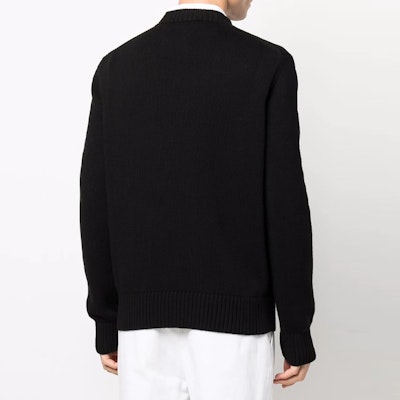 Alexander McQueen SS22 Logo Crewneck Knit Sweater Hitam Pakaian Lelaki 689555-Q1GBL-1046 Purchase Alexander McQueen SS22 Logo Crewneck Knit Sweater Hitam Pakaian Lelaki 689555-Q1GBL-1046