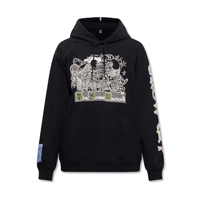 Alexander McQueen SS22 Logo Drawstring Hoodie Black 624727-RST90-1000
