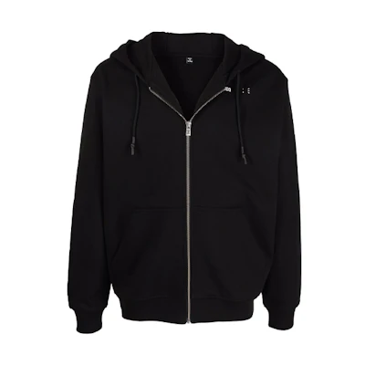 Alexander McQueen SS22 Logo Embroidered Zip Hoodie Sweatshirt Black 682830-RST93-1000