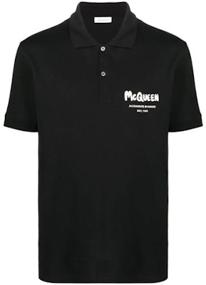 알렉산더 맥퀸 SS22 로고 폴로셔츠 블랙 반팔 캐주얼 티셔츠 662551-QRX33-1000 Order 알렉산더 맥퀸 SS22 로고 폴로셔츠 블랙 반팔 캐주얼 티셔츠 662551-QRX33-1000