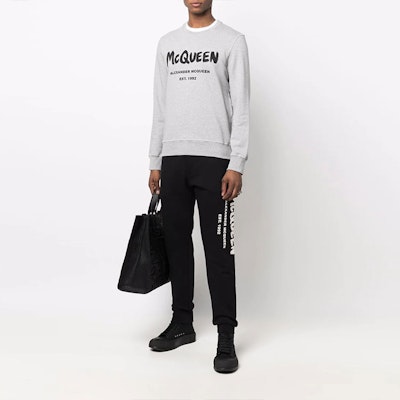 Alexander McQueen SS22 灰色標誌印花圓領長袖上衣 688713-QSZ81-0902 Lookbook Alexander McQueen SS22 灰色標誌印花圓領長袖上衣 688713-QSZ81-0902