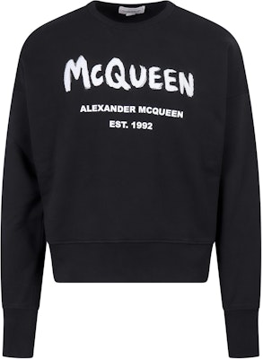 Alexander McQueen SS22 Logo Cetak Baju Lengan Panjang Hitam Lelaki 701285-QTZ11-0901 Buy Alexander McQueen SS22 Logo Cetak Baju Lengan Panjang Hitam Lelaki 701285-QTZ11-0901