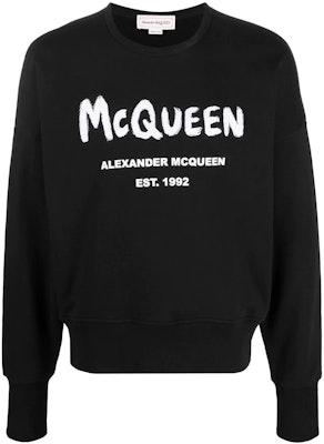 Alexander McQueen SS22 Logo Cetak Baju Lengan Panjang Hitam Lelaki 701285-QTZ11-0901 Order Alexander McQueen SS22 Logo Cetak Baju Lengan Panjang Hitam Lelaki 701285-QTZ11-0901