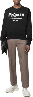 Alexander McQueen SS22 Logo Cetak Baju Lengan Panjang Hitam Lelaki 701285-QTZ11-0901 Lookbook Alexander McQueen SS22 Logo Cetak Baju Lengan Panjang Hitam Lelaki 701285-QTZ11-0901