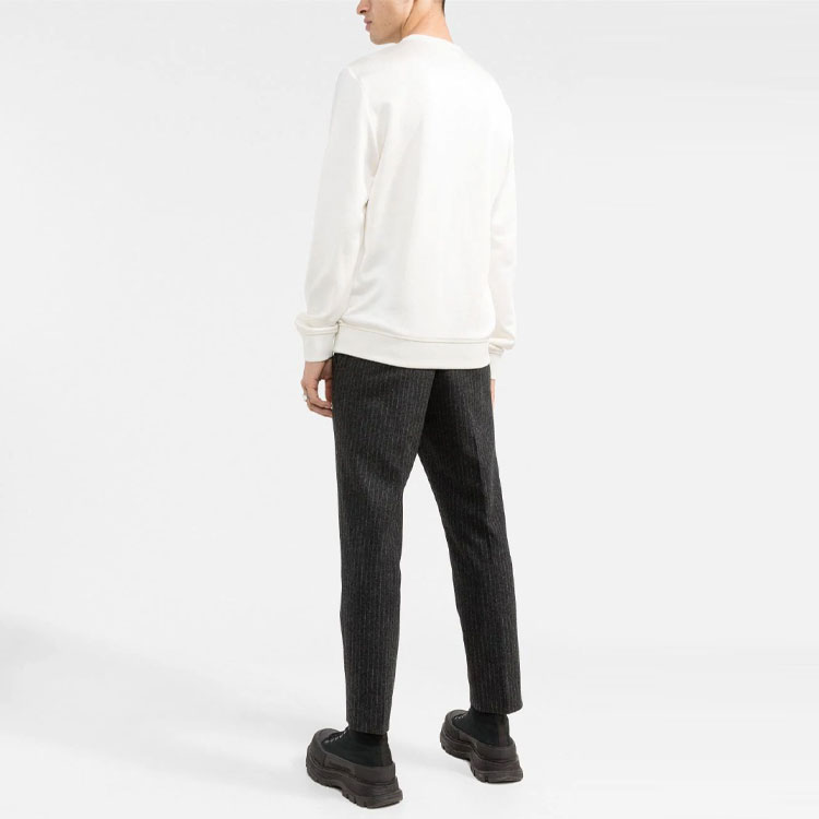 Shop Alexander McQueen SS22 Baju Lengan Panjang Cetakan Logo Putih Lelaki. 683191-QSZ76-0910