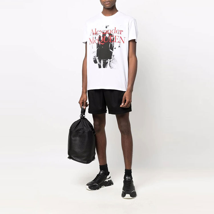 Alexander McQueen SS22 Logo Print Short Sleeve T-Shirt White  Fashion. 687717-QSZ88-0900 圖 3