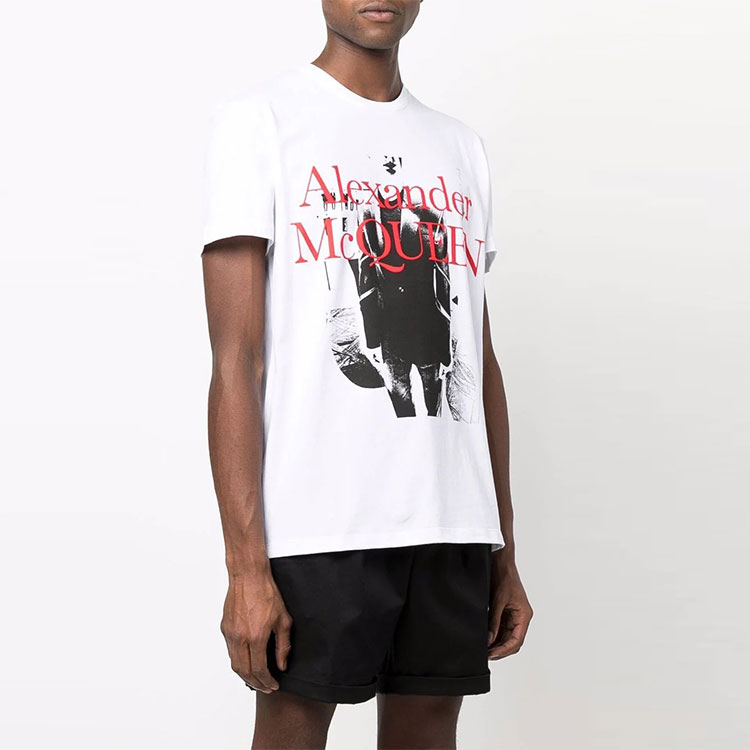 Alexander McQueen SS22 Logo Print Short Sleeve T-Shirt White  Fashion. 687717-QSZ88-0900 圖 4