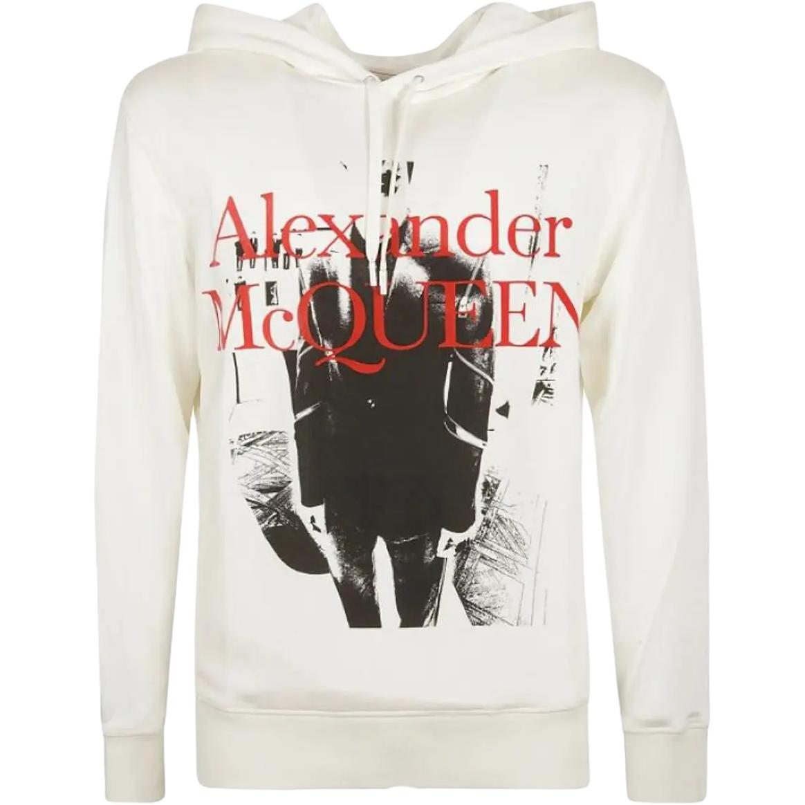 Alexander McQueen SS22 Logo Print White Long Sleeve Sweatshirt . 687755-QSZ3B-0900