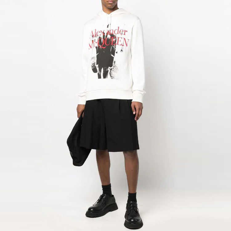 Lookbook 亞歷山大·麥昆 SS22 白色長袖標誌印花運動衫 687755-QSZ3B-0900