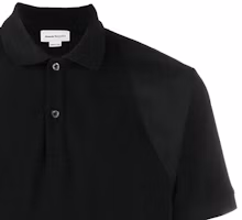 Sizing Alexander McQueen SS22 標誌帶細節黑色棉質POLO衫 625245-QSX33-1000