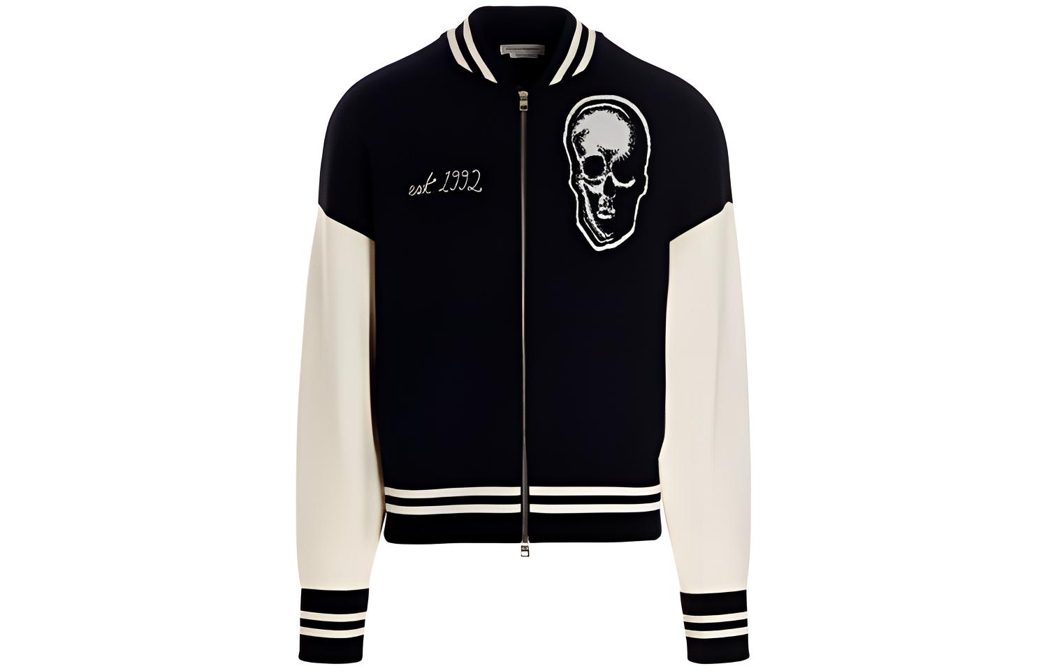 Alexander McQueen SS22 Printed Zip Bomber Jacket Blue 684307-Q1XCN-4126