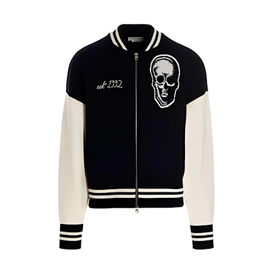 Alexander McQueen SS22 Printed Zip Bomber Jacket Blue 684307-Q1XCN-4126