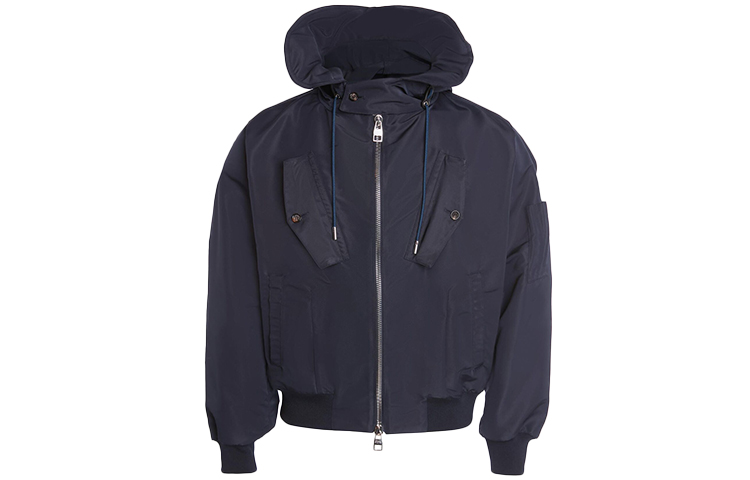 Alexander McQueen SS22 Short Hooded Coat Blue Men 661981-QRR67-4100