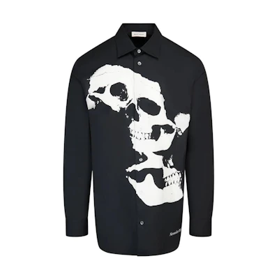 Alexander McQueen SS22 Skull Camo Print Long Sleeve Shirt Black 682294-QSO49-1080
