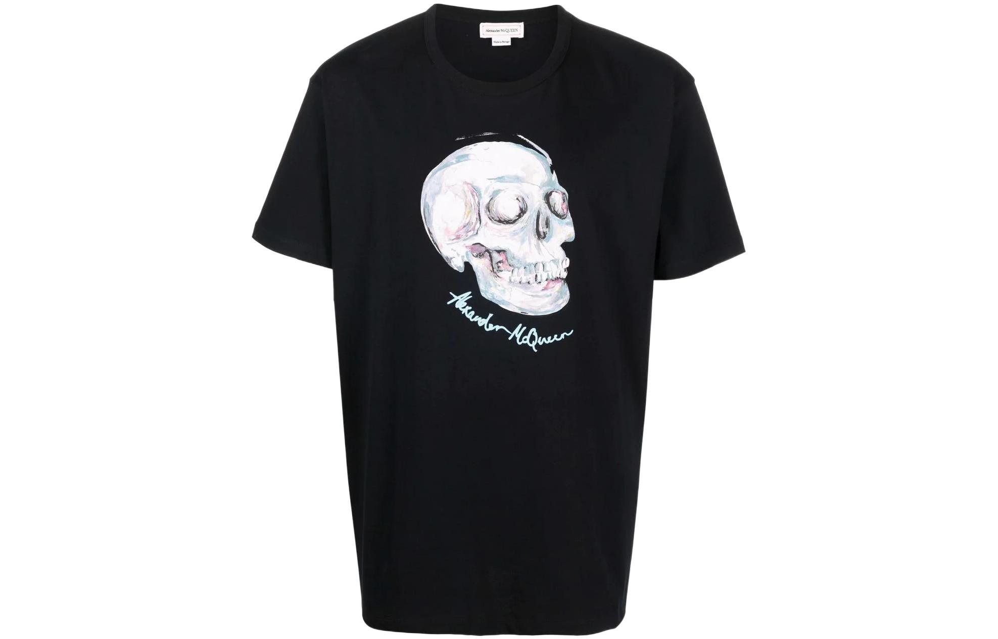 Alexander McQueen SS22 Skull Print Crew Neck T-Shirt Black  Tee 687748-QSZ97-0901 圖 2