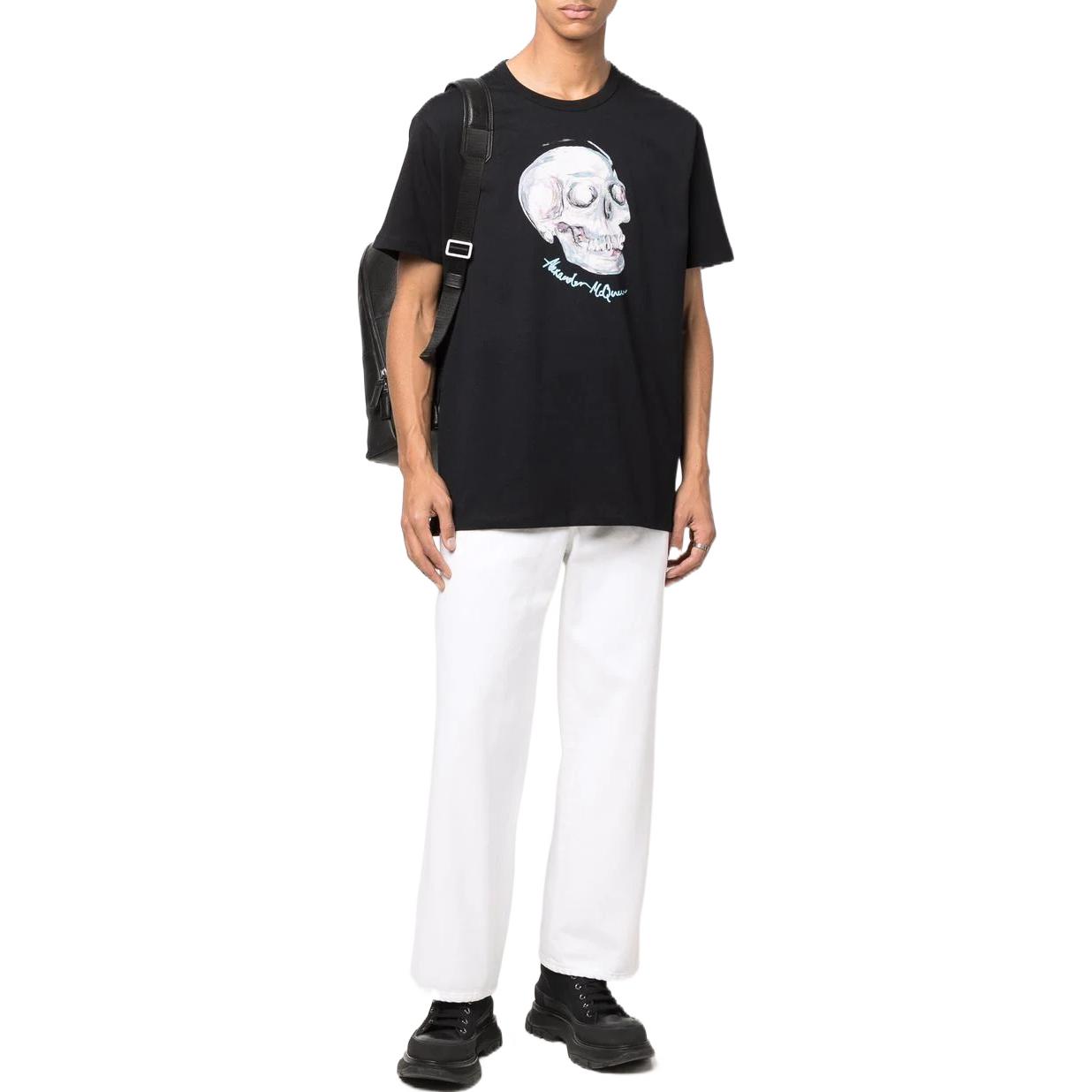 Alexander McQueen SS22 Skull Print Crew Neck T-Shirt Black  Tee 687748-QSZ97-0901 圖 3
