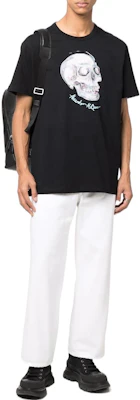アレキサンダー・マックイーン SS22 スカルプリント クルーネックTシャツ ブラック 687748-QSZ97-0901 Lookbook アレキサンダー・マックイーン SS22 スカルプリント クルーネックTシャツ ブラック 687748-QSZ97-0901