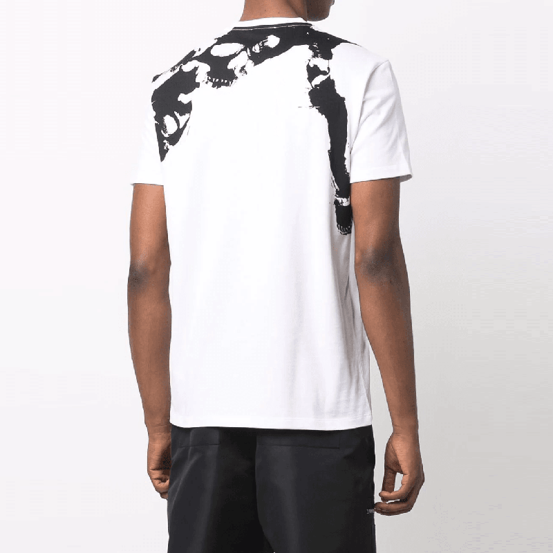 Details for 알렉산더 맥퀸 SS22 스컬 프린트 크루넥 화이트 티셔츠. 682533-QSZ65-0900