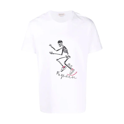 Alexander McQueen SS22 Skull Print Oversized White T-Shirt Fashion 682531-QSZ63-0900