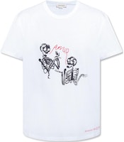 Alexander McQueen SS22 Skull Print White Cotton Crewneck T-Shirt 682529-QSZ61-0900 Alexander McQueen SS22 Skull Print White Cotton Crewneck T-Shirt 682529-QSZ61-0900