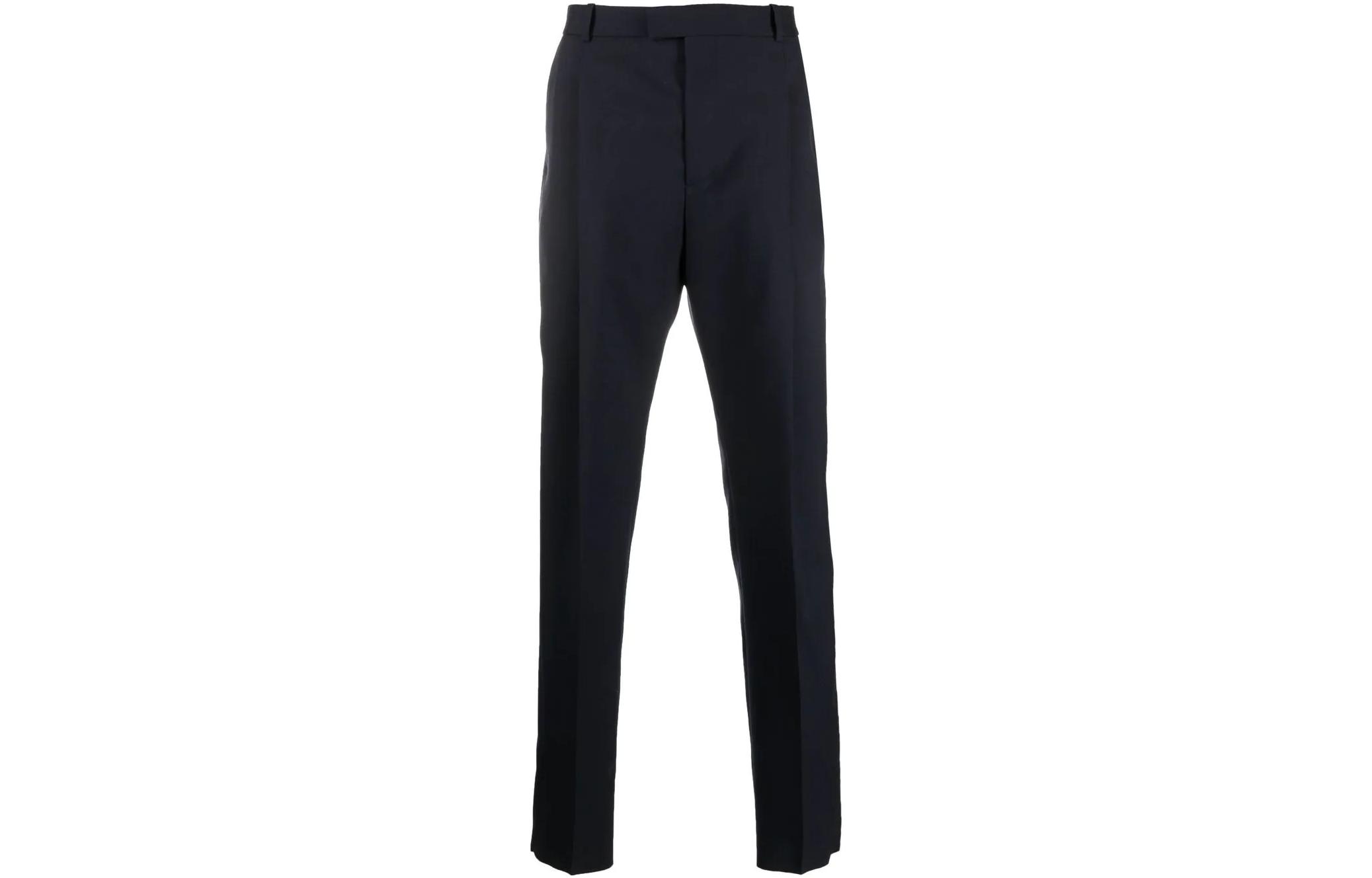 Alexander McQueen SS22 Solid Blue Straight-Leg Casual Suit Pants Men. 601460-QTU82-4100
