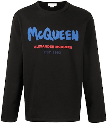 アレキサンダー・マックイーン SS22 ロゴプリント長袖Tシャツ ソリッドカラー 682518-QSZ52-0901 Buy アレキサンダー・マックイーン SS22 ロゴプリント長袖Tシャツ ソリッドカラー 682518-QSZ52-0901