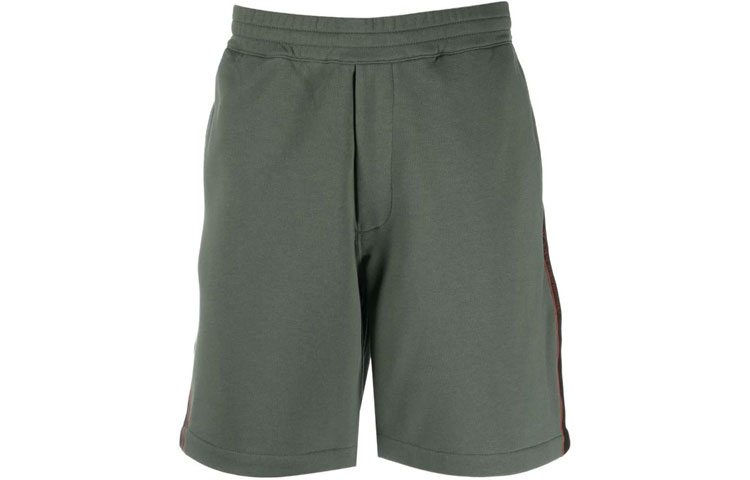 Alexander McQueen SS22 Solid Logo Strap  Shorts Army Green 642668-QSX75-0904