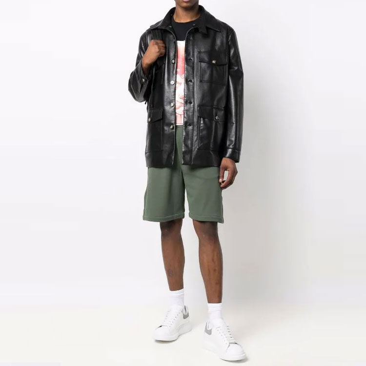 Lookbook Alexander McQueen SS22 Solid Logo Strap  Shorts Army Green 642668-QSX75-0904