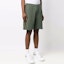 Shop Alexander McQueen SS22 Solid Logo Strap Shorts Army Green 642668-QSX75-0904