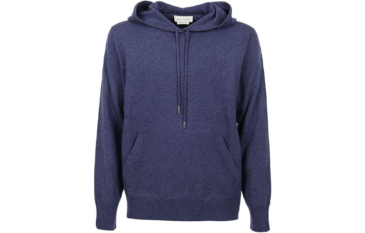 Alexander McQueen SS22 Solid Pullover Hoodie Men’s Blue 684309-Q1JCQ-4219