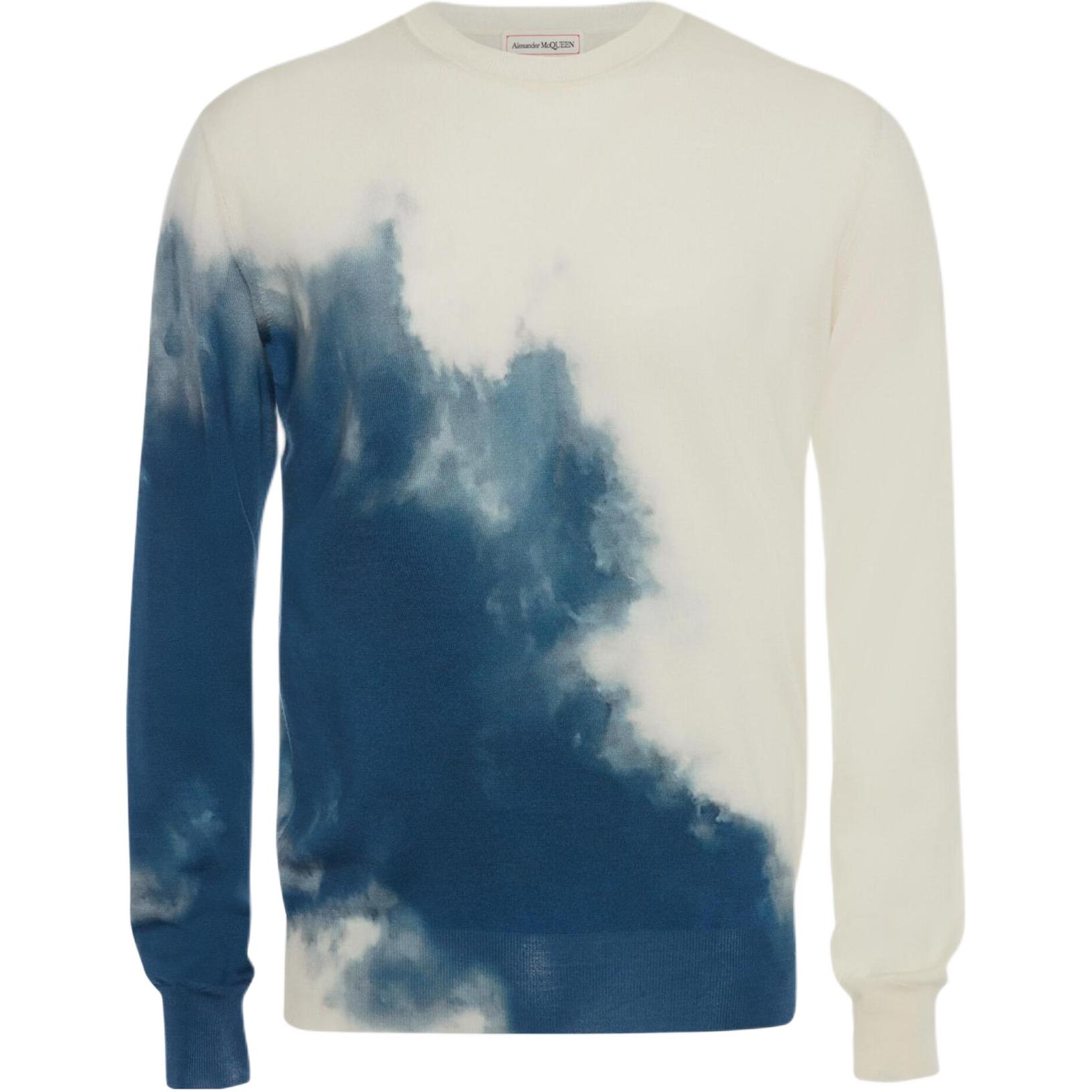 Alexander McQueen SS22 Tie-Dye Gradient Long Sleeve Sweatshirt Beige 705947-Q1RTD-9097
