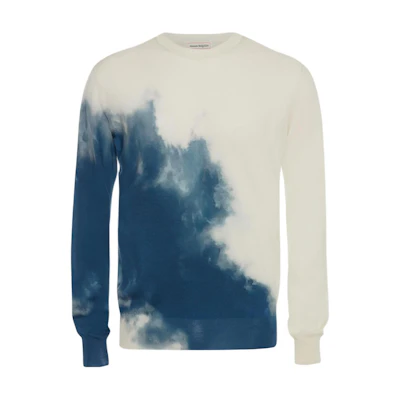Alexander McQueen SS22 Tie-Dye Gradient Long Sleeve Sweatshirt Beige 705947-Q1RTD-9097