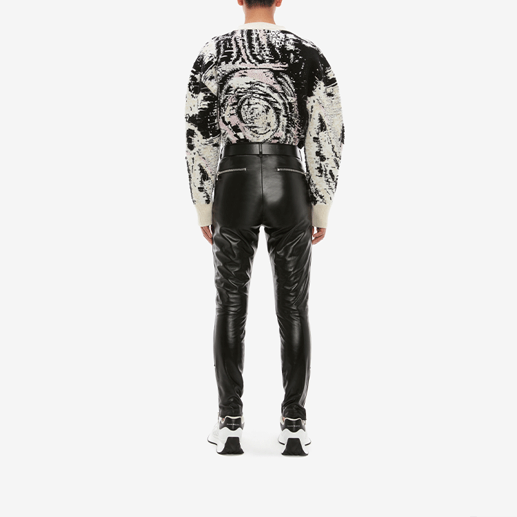 Shop 亞歷山大麥昆 2022春夏 白色提花圓領羊毛衫 689554-Q1XDU-9179