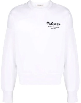 알렉산더 맥퀸 SS22 화이트 로고 프린트 크루넥 맨투맨 남성용. 671947-QSX56-9090 Order 알렉산더 맥퀸 SS22 화이트 로고 프린트 크루넥 맨투맨 남성용. 671947-QSX56-9090