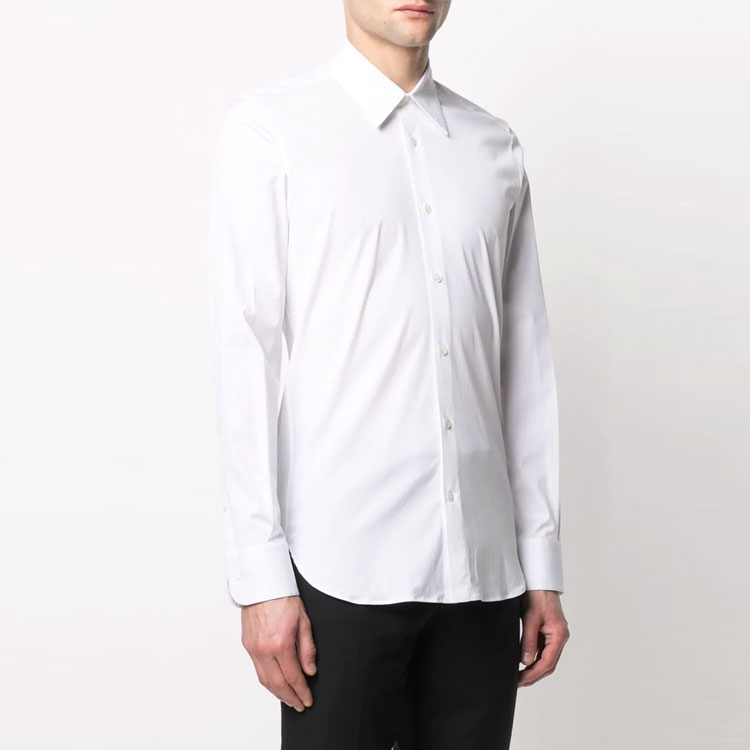 Shop アレキサンダー・マックイーン SS22 ホワイト ソリッド ポプリン シャツ 624871-QPN44-9000