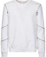 Alexander McQueen SS22 White Zip-Up Long Sleeve Sweatshirt Jacket Men 687743-QSX56-9090 Alexander McQueen SS22 White Zip-Up Long Sleeve Sweatshirt Jacket Men 687743-QSX56-9090